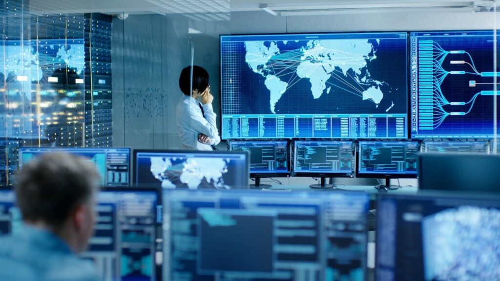 Security operations team monitoring threats
